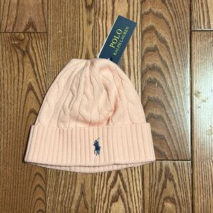 Polo by Ralph Lauren Women’s Light Pink Cable Knit Beanie